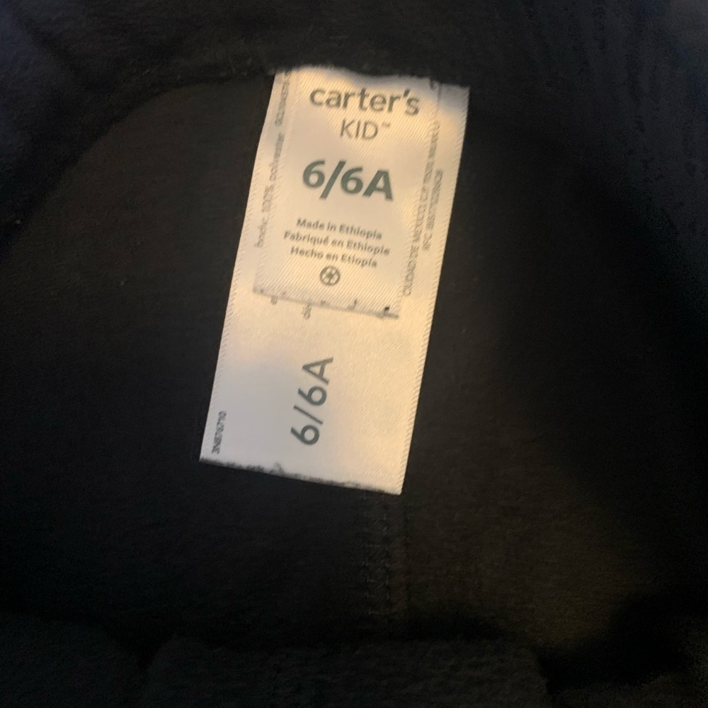 Carter's Black Sweatpants Relaxed Fit Joggers size 6 Fleece - Picture 2 of 3